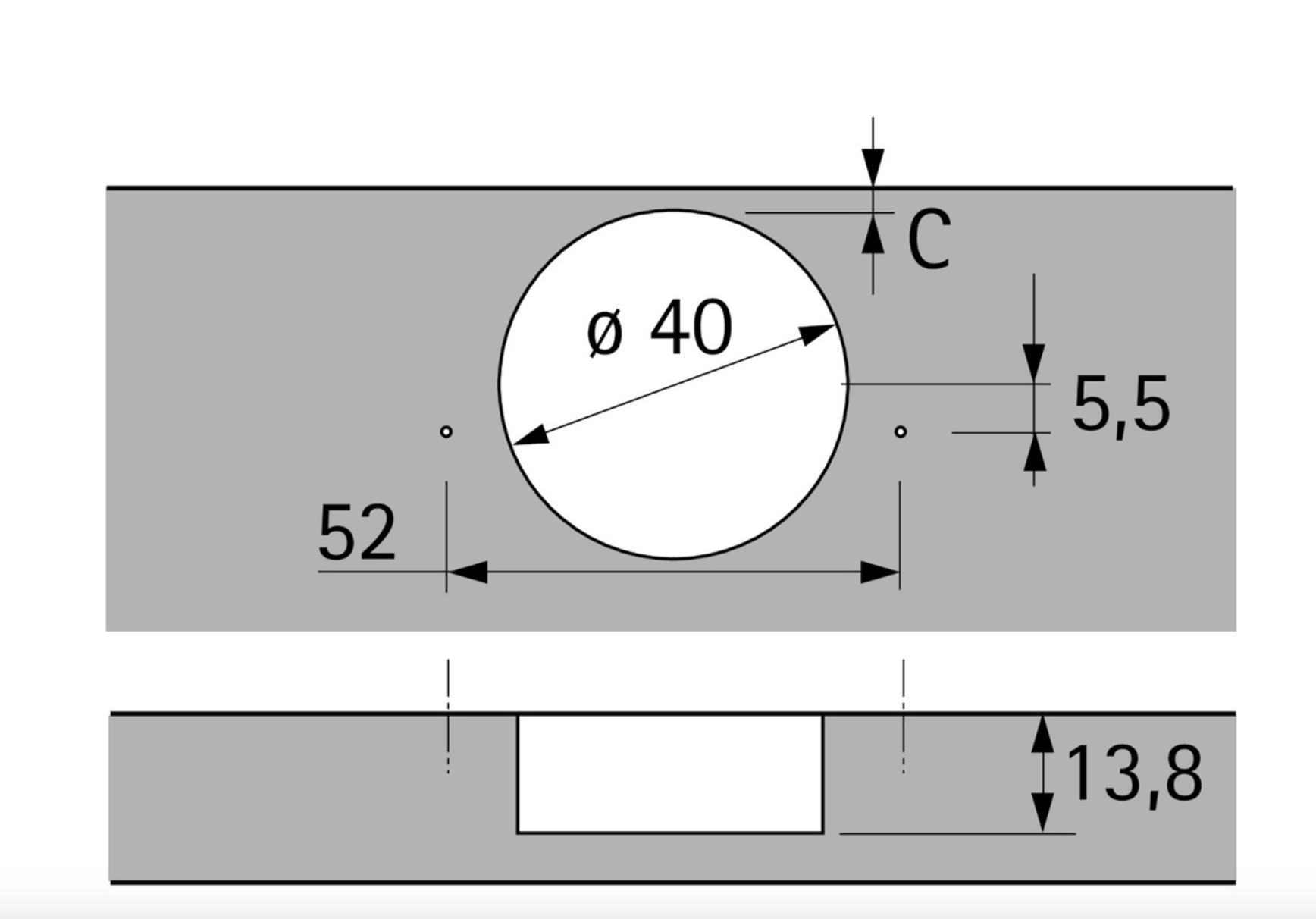 Zawias Intermat fi40 DO GRUBYCH FRONTÓW/KA 5740 9155241 HETTICH (50 sztuk) - obrazek 2