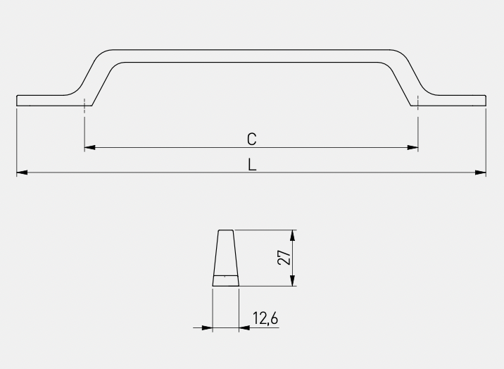 Uchwyt meblowy FLAVIO L-96 mm CHROM - obrazek 3
