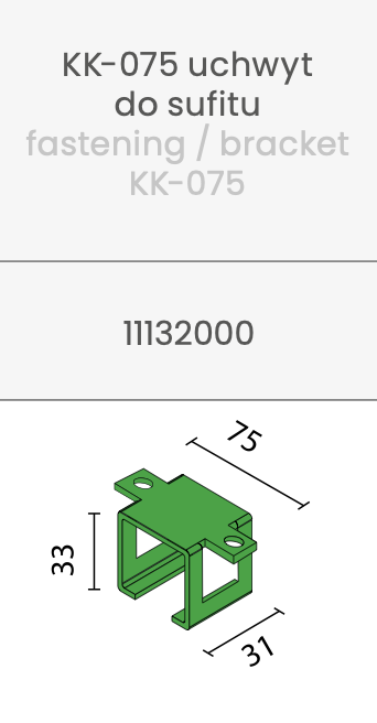 Uchwyt do sufitu do szyny K-075 KK-075 LAGUNA (2 sztuki) - obrazek 3