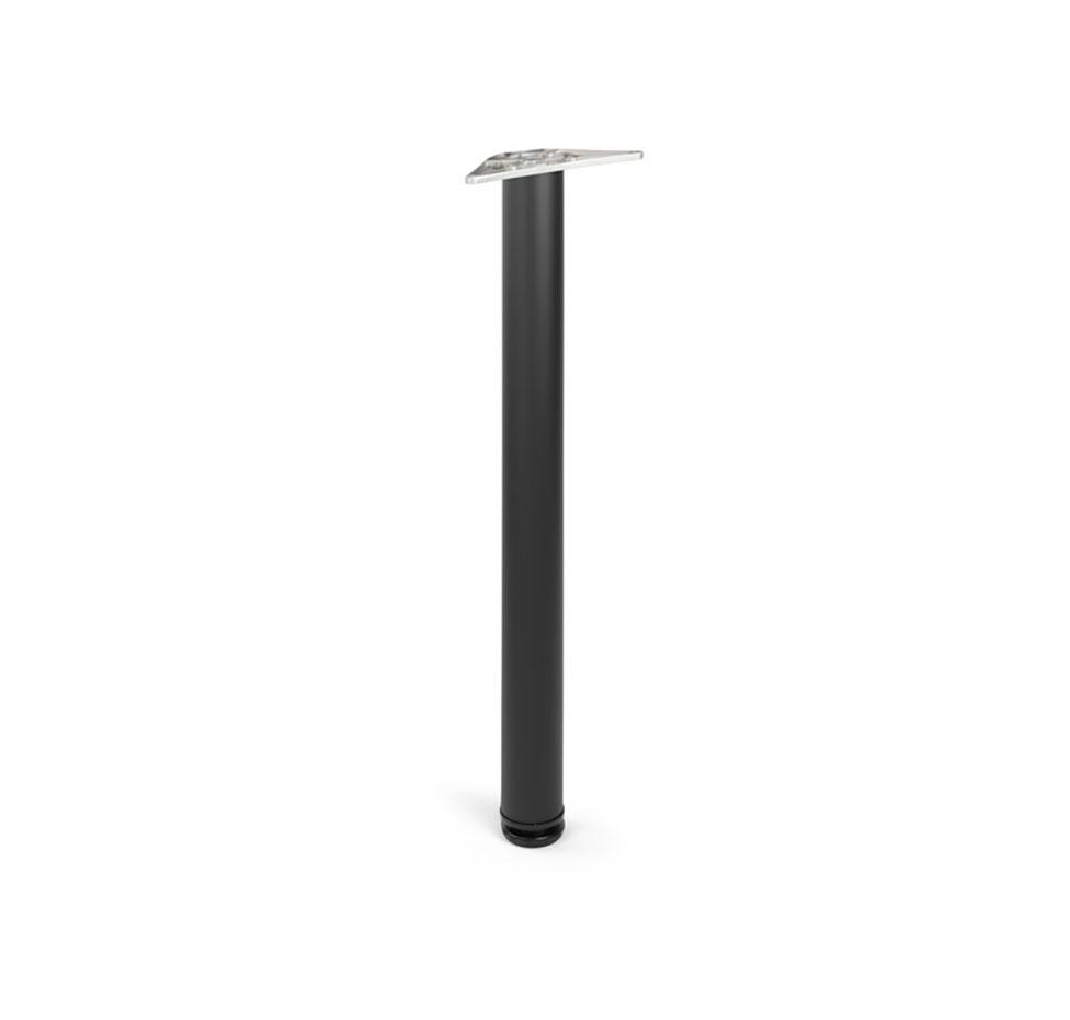 Noga meblowa okrągła fi60x710 mm CZARNY MAT (4 sztuki)