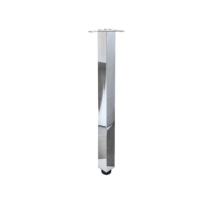 Noga meblowa kwadratowa 60x60x710 mm z mocowaniem metalowym CHROM POŁYSK (4 sztuki)