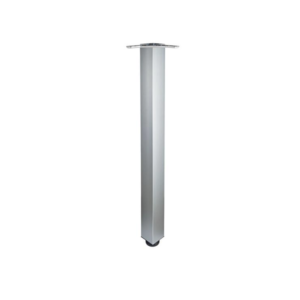 Noga meblowa kwadratowa 60x60x710 mm z mocowaniem metalowym ALUMINIUM (4 sztuki)