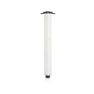 Noga meblowa kwadratowa 60x60x710 mm z mocowaniem metalowym BIAŁA (4 sztuki)