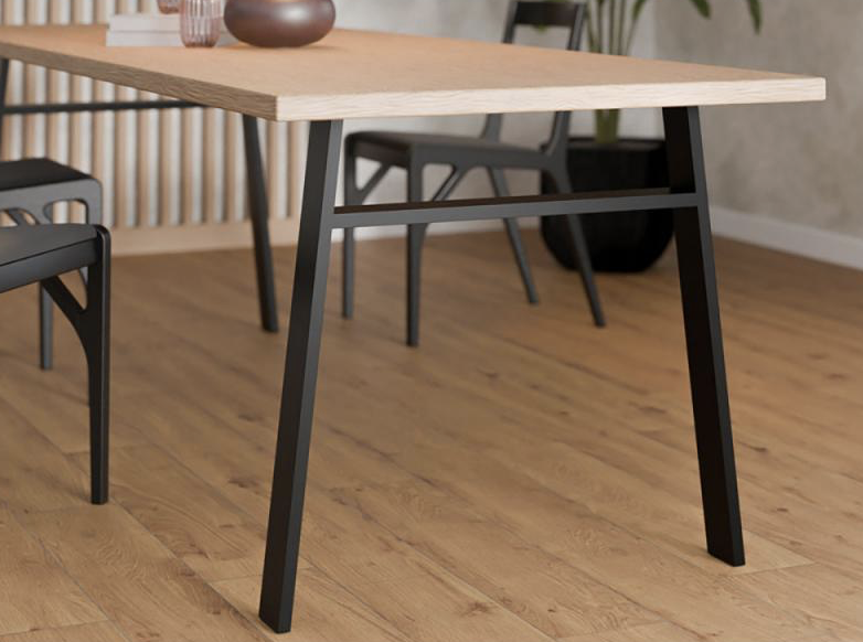 Stelaż stołu "H" LOFT 78x73 cm CZARNY MAT - obrazek 3