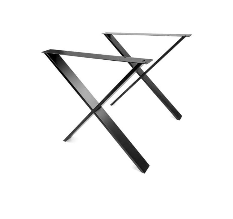 Stelaż stołu "X" LOFT cienki 78x73 cm CZARNY MAT