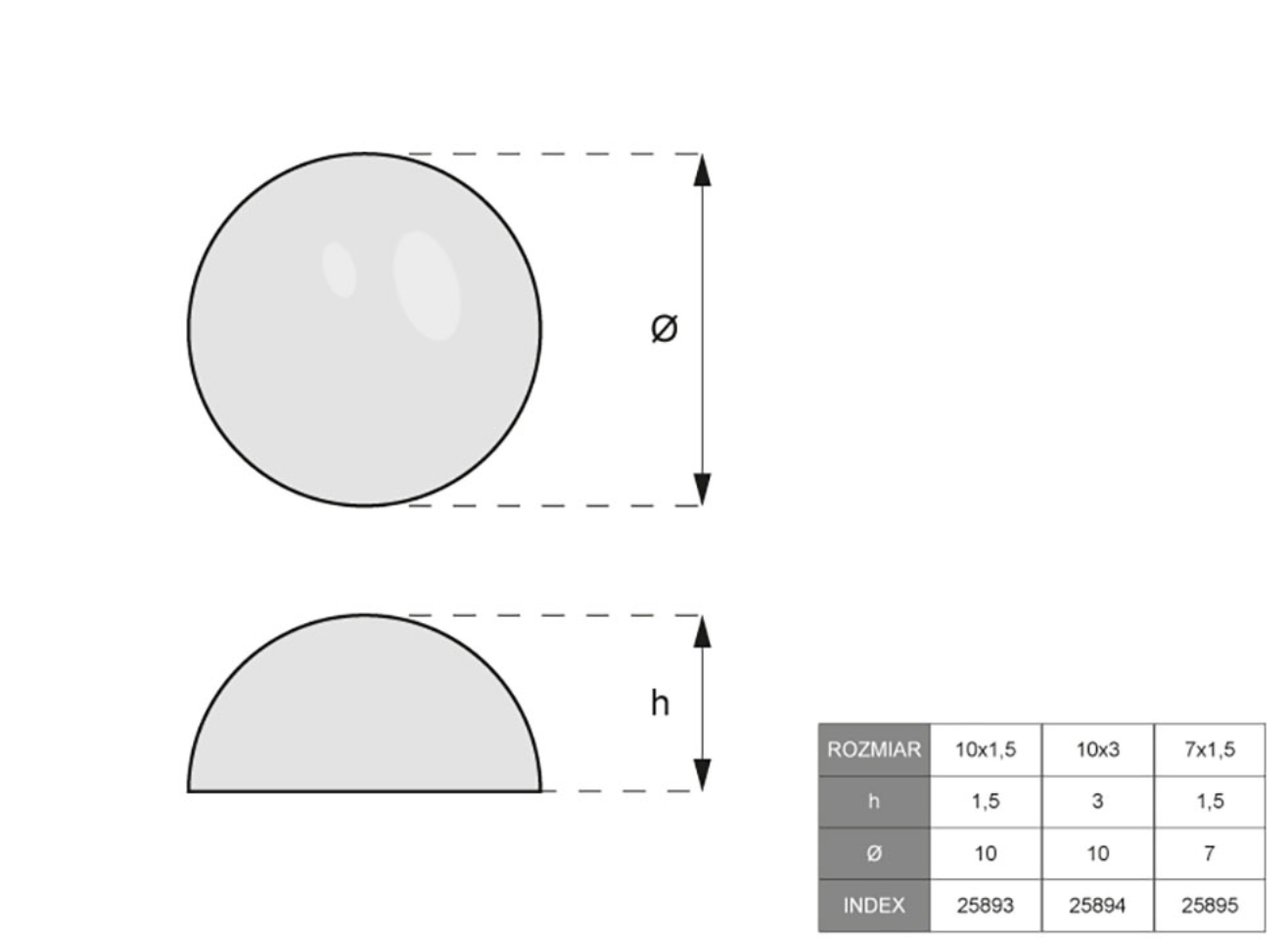 Odbojnik meblowy samoprzylepny 10x3 mm (50 sztuk) - obrazek 2