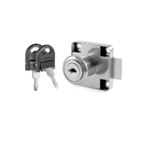 Zamek meblowy uniwersalny 19x22 mm z kluczykiem ŁAMANYM ATM