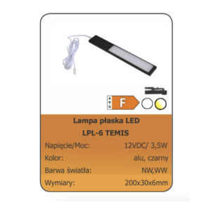 Lampka LED podszafkowa nakładana ALUMINIUM/BIAŁE NEUTRALNE