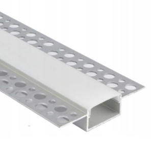 Profil LED do zabudowy GK 20x13mm ALUMINIUM z kloszem MLECZNYM 2mb