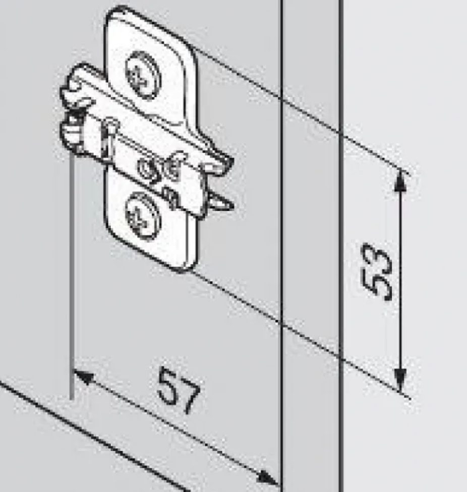 BLUM prowadnik krzyżakowy do zawiasu CLIP 0,0 z euro 173L8100 - obrazek 2