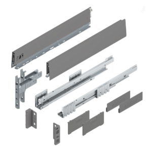 Szuflada MERIVOBOX niska M 500 mm, 40 kg SZARY BLUM (komplet)