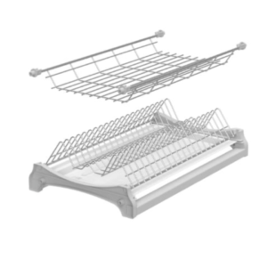 Ociekarka dwupoziomowa SREBRNA druciana do szafki 700 mm STANDARD