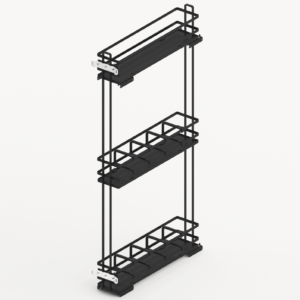 Kosz wysuwany cargo midi HETTICH LARIO 150 mm 3 półki ANTRACYT L/P 9381016